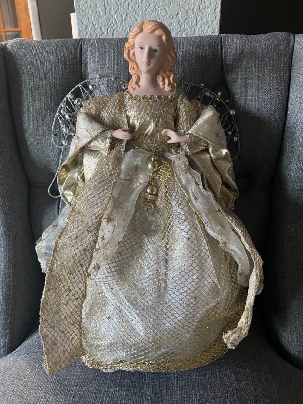 Gold and Cream Angel Tree Topper